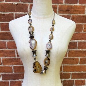 Tagua Nut & Metal Graduated Necklace